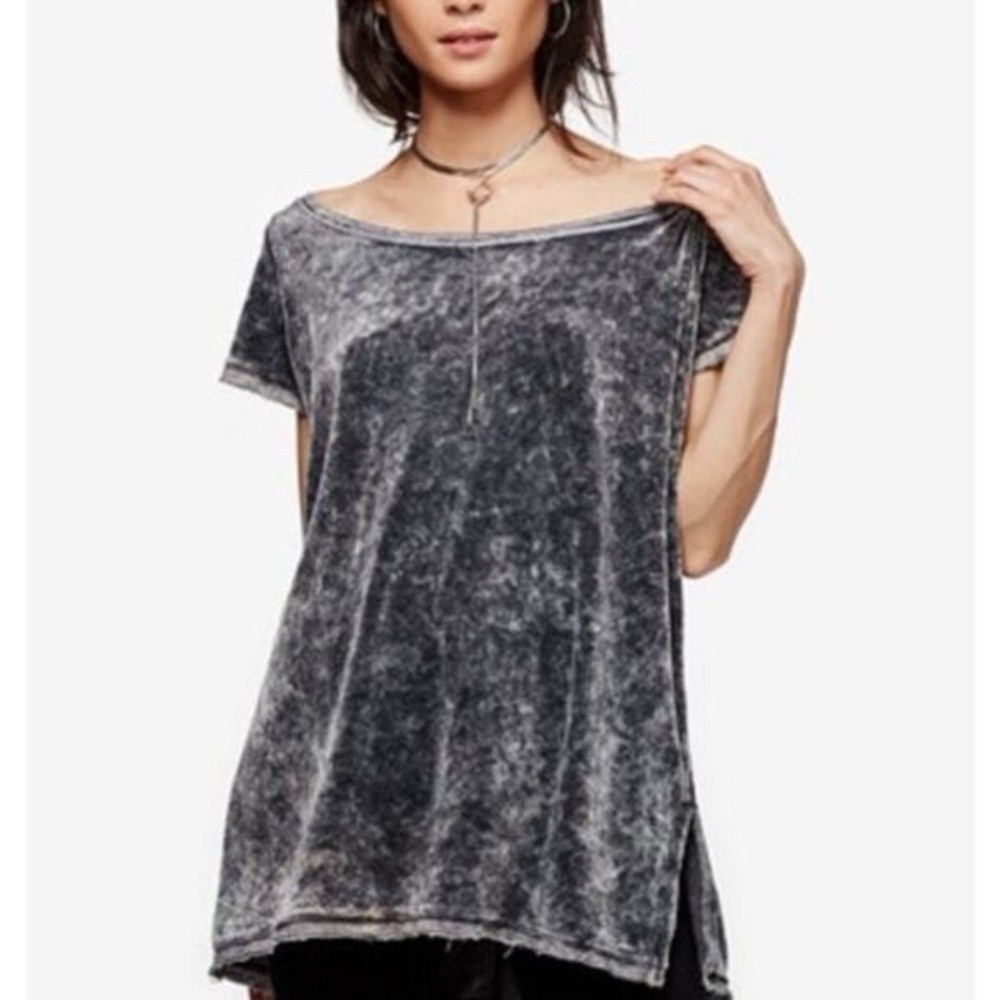 Free People We The Free Doran Washed Velvet Top Size XS Oversized